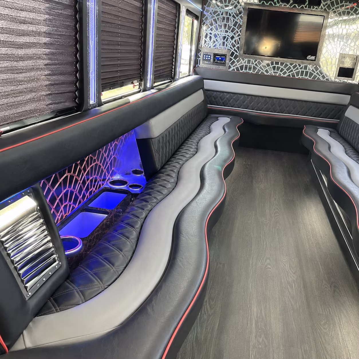 Mobile Birthday, Sweet 16, & Quinceañera Transportation party bus exterior