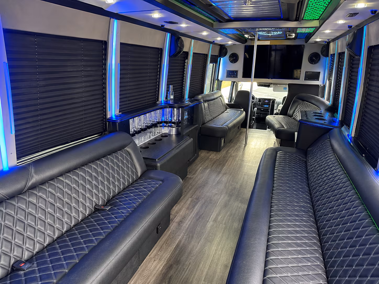 Mobile Private Event Transportation party bus exterior