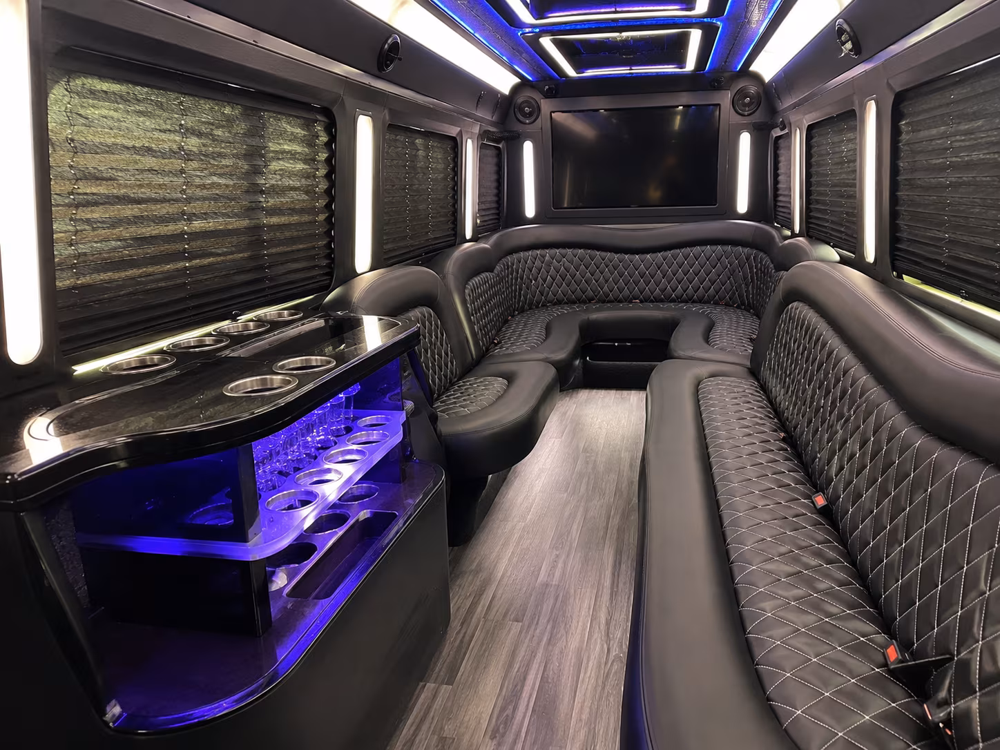 Mobile Private Event Transportation party bus interior