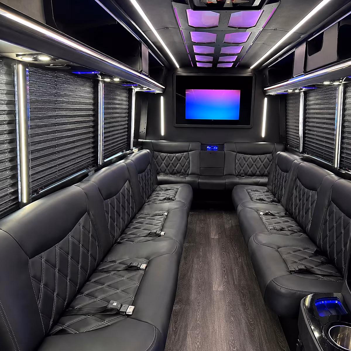 Mobile Prom & Homecoming Transportation party bus interior