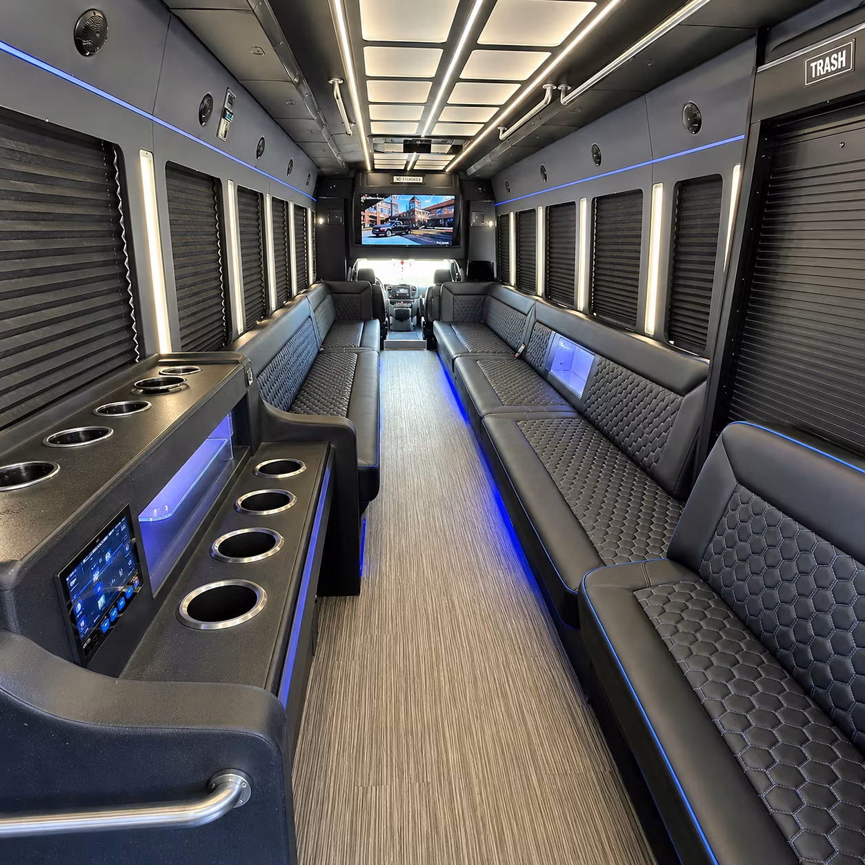Mobile Sporting Event Transportation party bus interior
