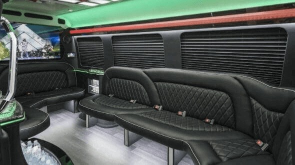 Interior of Charter Bus Company Baton Rouge's 15 Passenger Party Bus in Baton Rouge