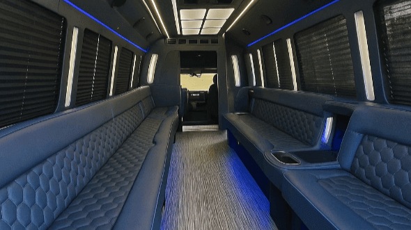 Interior of Charter Bus Company Baton Rouge's 25 Passenger Party Bus in Baton Rouge