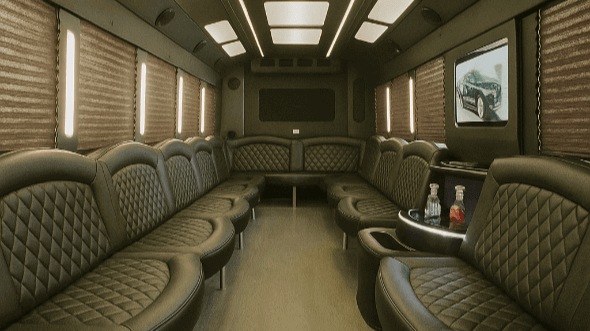 Interior of Charter Bus Company Baton Rouge's 28 Passenger Party Bus in Baton Rouge