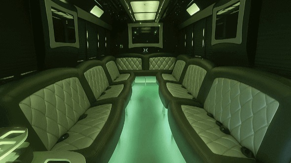 Interior of Charter Bus Company Kenner's 28 Passenger Party Bus in Kenner