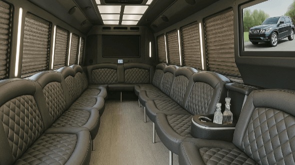 Interior of Charter Bus Company New Orleans's 28 Passenger Party Bus in New Orleans