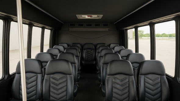 Interior of Charter Bus Company Mobile's 35 Passenger Mini Bus in Mobile