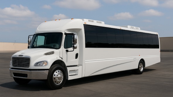 Exterior of Charter Bus Company Mobile's 35 Passenger Mini Bus in Mobile