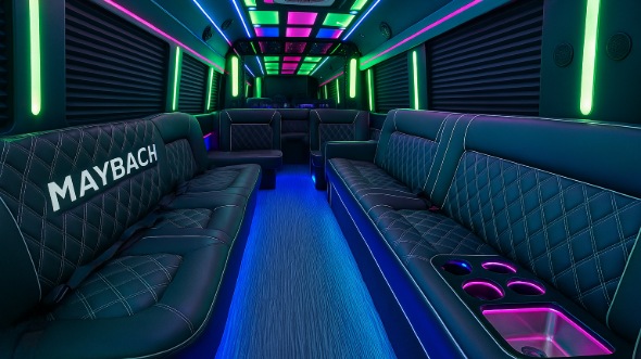 Interior of Charter Bus Company Pensacola's 40 Passenger Party Bus in Pensacola