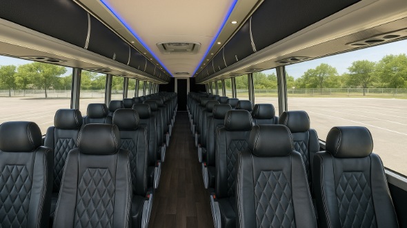 Interior of Charter Bus Company Mobile's 45 Passenger Charter Bus in Mobile