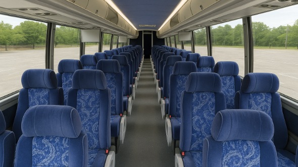 Interior of Charter Bus Company Mobile's 47 Passenger Charter Bus in Mobile