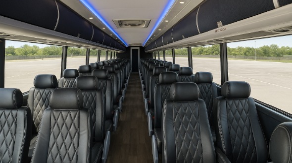 Interior of Charter Bus Company Mobile's 48 Passenger Charter Bus in Mobile