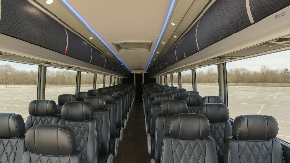 Interior of Charter Bus Company Mobile's 54 Passenger Charter Bus in Mobile