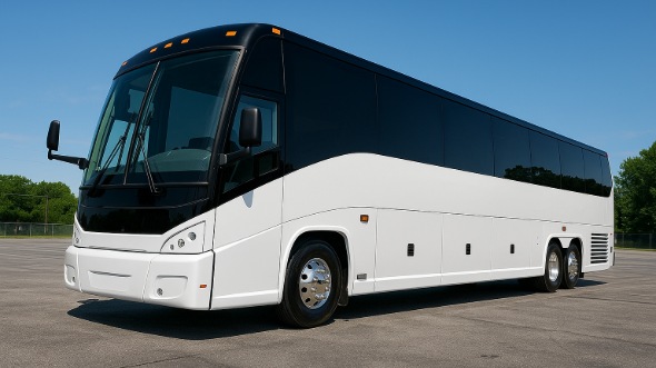 Exterior of Charter Bus Company Mobile's 54 Passenger Charter Bus in Mobile