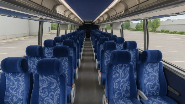 Interior of Charter Bus Company Mobile's 55 Passenger Charter Bus in Mobile