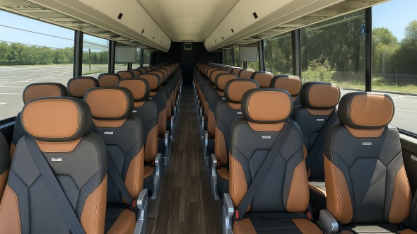 Interior of Charter Bus Company Mobile's ADA Charter Bus in Mobile