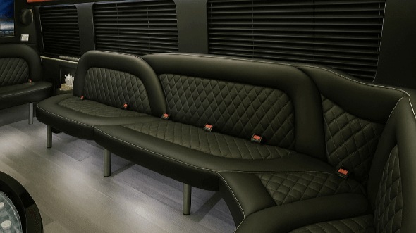 mobile 15 passenger party bus inside