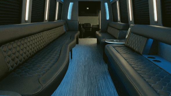 mobile 25 passenger party bus inside