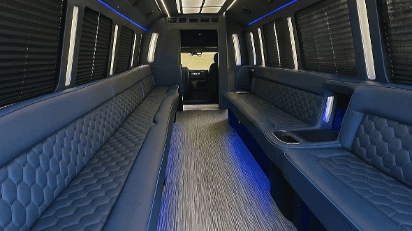 mobile 25 passenger party bus interior