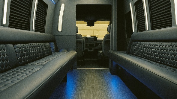 mobile 28 passenger party bus interior